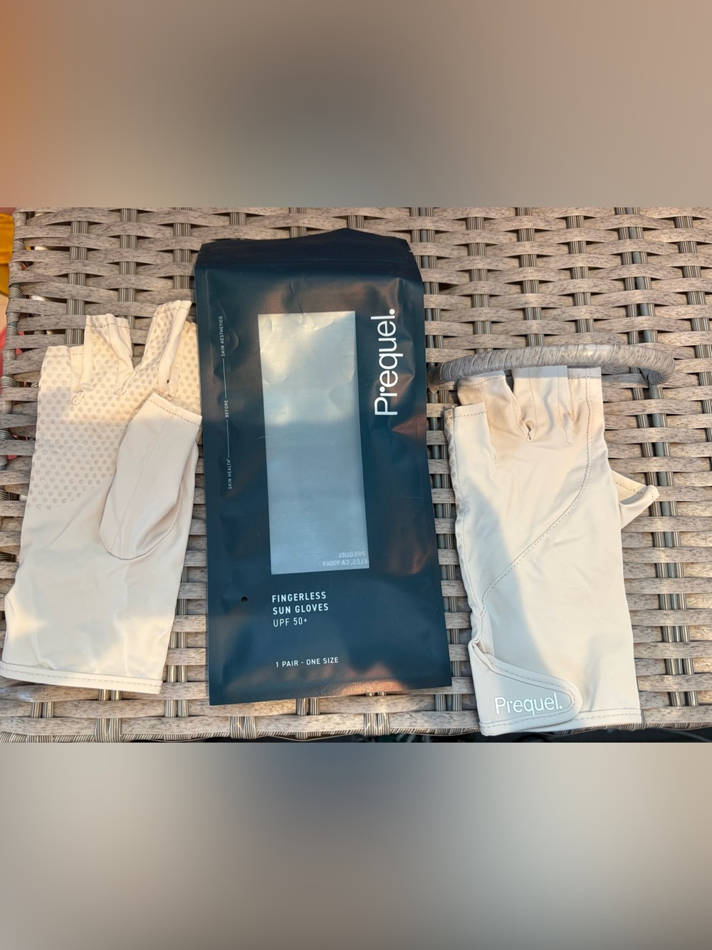 Prequel Fingerless Sun Gloves UPF 50+ in Light Beige